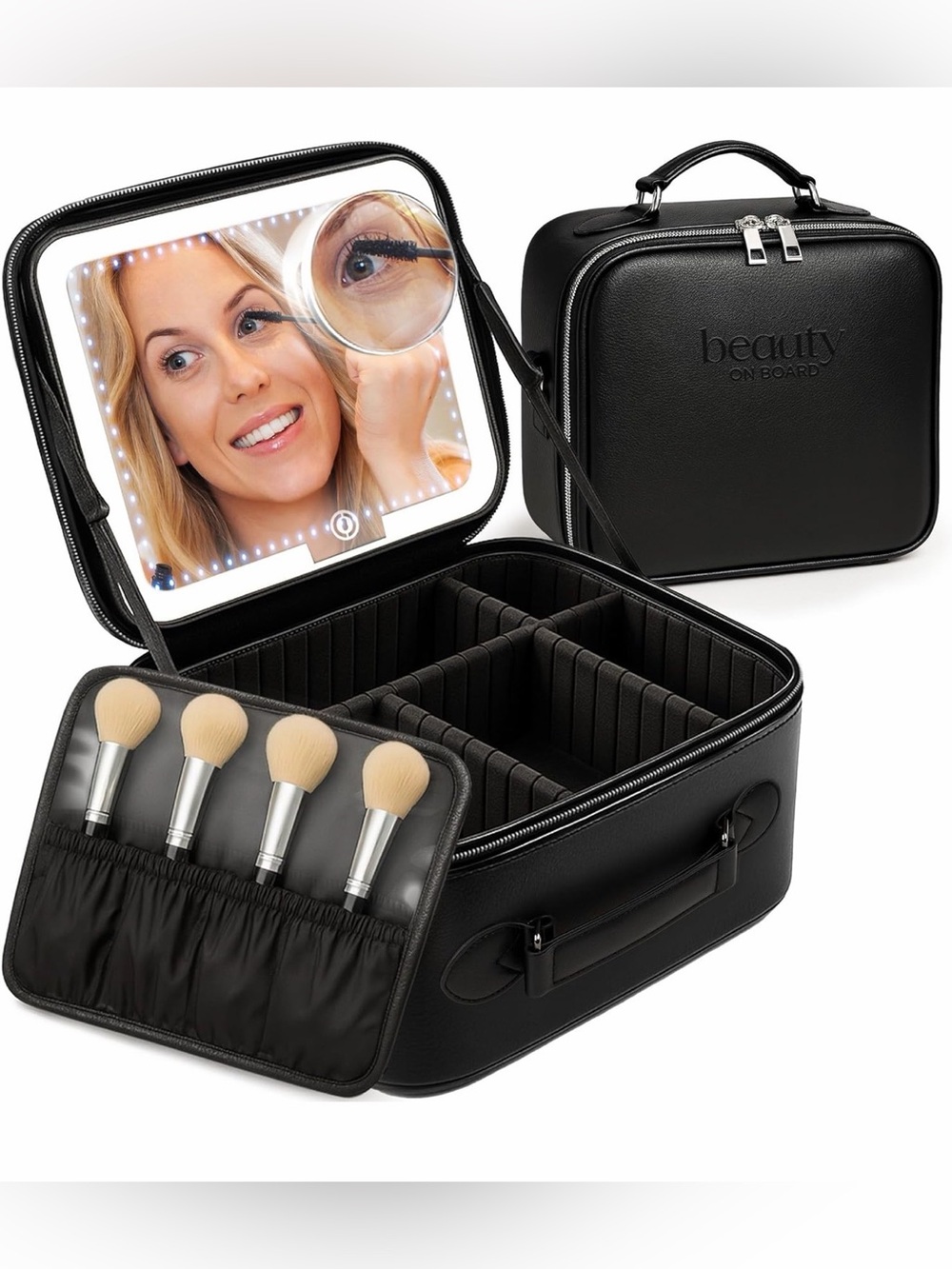 Beauty On Board LED Makeup bag - Black